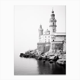 Camogli, Italy, Black And White Photography 1 Canvas Print