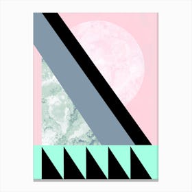 Turquoise Pink Geometric Canvas Print