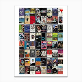 California Music Print - Retro Cassette Covers Canvas Print