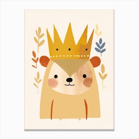 Little Hedgehog 2 Wearing A Crown Canvas Print