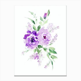 Lilac 2 Watercolour Flower Canvas Print