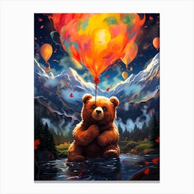 Bear With Balloons Canvas Print