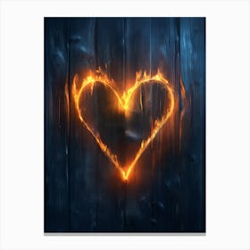 Heart On Fire Leaves Canvas Print
