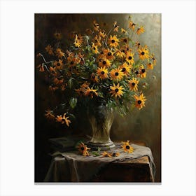 Baroque Floral Still Life Black Eyed Susan 1 Canvas Print