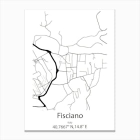 Fisciano,Italy Minimalist Map Canvas Print