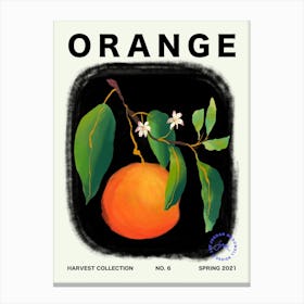 Orange Fruit Kitchen Typography Canvas Print