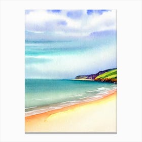 Blackpool Sands 3, Devon Watercolour Canvas Print