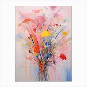 Abstract Flower Painting Fountain Grass 3 Canvas Print