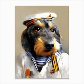 Dachshund Guusje The Sailor Pet Portraits Canvas Print