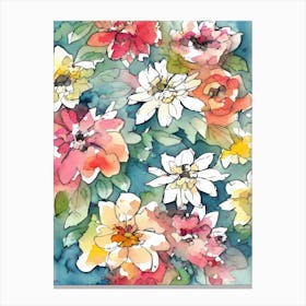 Watercolor Flowers 1 Canvas Print