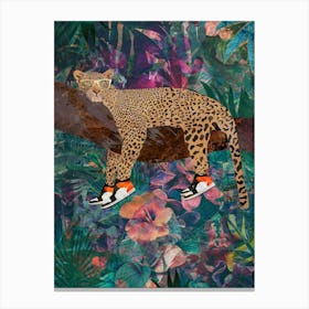 Leopard In The Jungle Canvas Print