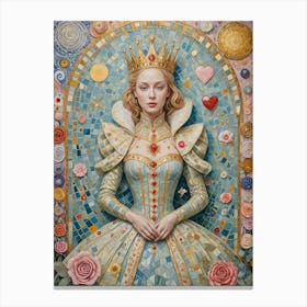 Queen Of Hearts Mosaic Canvas Print