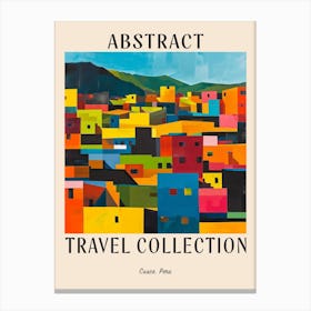 Abstract Travel Collection Poster Cusco Peru 1 Canvas Print