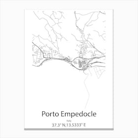 Porto Empedocle,Italy Minimalist Map Canvas Print