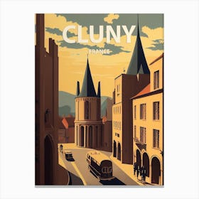 Cluny France Retro 1 Canvas Print