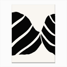 Black And White Striped Painting Canvas Print