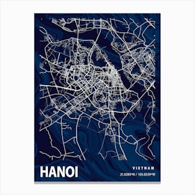Hanoi Crocus Marble Map Canvas Print