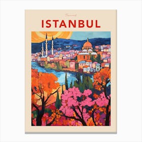Istanbul Turkey 6 Fauvist Travel Poster Canvas Print
