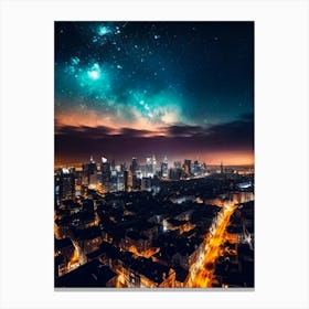 Night Sky Over City 9 Canvas Print