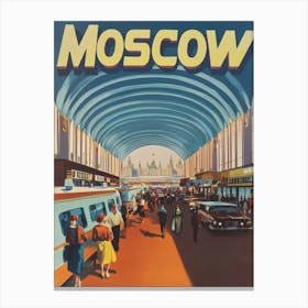 Aihrgdesign A 1970s Inspired Travel Poster For Moscow Canvas Print