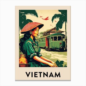 Vietnam 5 Vintage Travel Poster Canvas Print