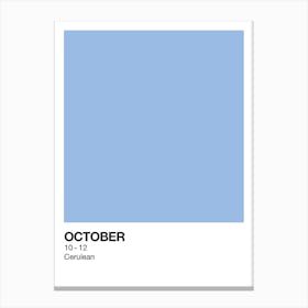 October Birth Month Colour Blue Canvas Print