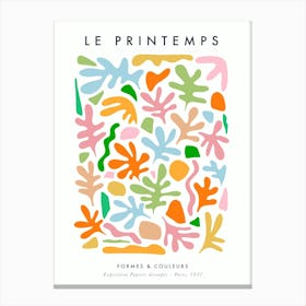 Minimal Abstract Matisse Pastel leafy Spring Nature Cut-outs Canvas Print