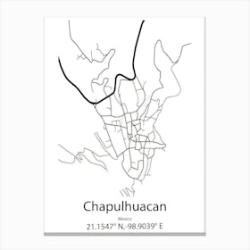 Chapulhuacan,Mexico Minimalist Map Canvas Print