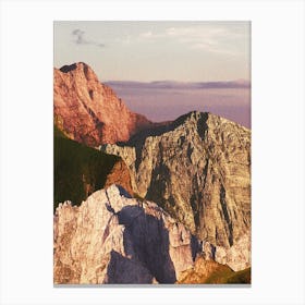 Vintage Mountain Landscape Canvas Print