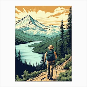 Chilkoot Trail Canada 2 Vintage Travel Illustration Canvas Print