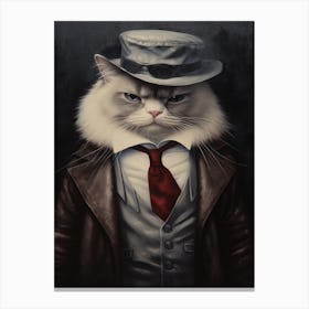 Gangster Cat Ragdoll 4 Canvas Print