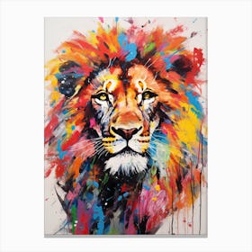 Lion Art Painting Abstract Impresionist Style 4 Canvas Print