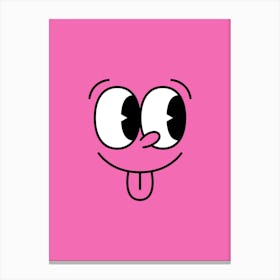 Pink Funny Face Living Room Art Canvas Print