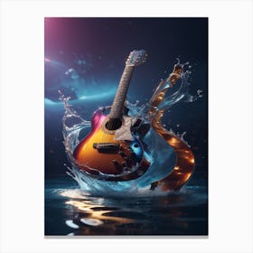Acoustic Guitar In Water Canvas Print