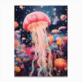 Collage Style Jelly Fish 3 Canvas Print