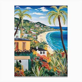 Laguna Beach, California, Matisse And Rousseau Style 3 Canvas Print