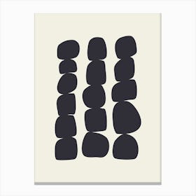 Minimalist Aesthetic Modern Abstract Geometric Shapes in Black and White Canvas Print