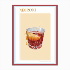 Negroni Splatter Cocktail Print Canvas Print