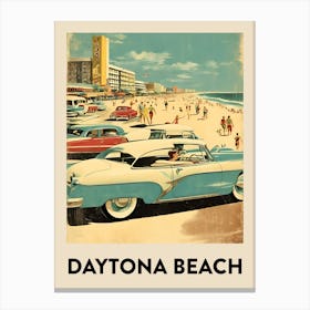 Daytona Beach Retro Travel Poster 1 Canvas Print