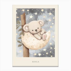 Sleeping Baby Koala 2 Nursery Poster Canvas Print