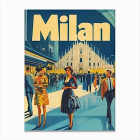 Aihrgdesign A 1970s Inspired Travel Poster For Milan 4 Canvas Print