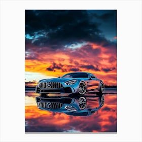 Sunset Mercedes Amg Canvas Print