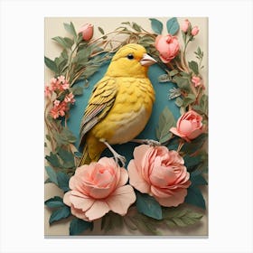 Bird On A Wreath 1 Canvas Print