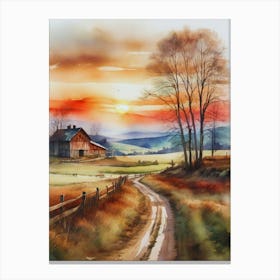 Sunset On The Farm 1 Canvas Print