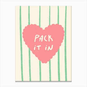 Pack It In - Pink and Green Canvas Print