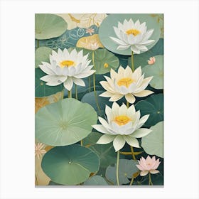 Abstract Lotus Lily Pond Canvas Print