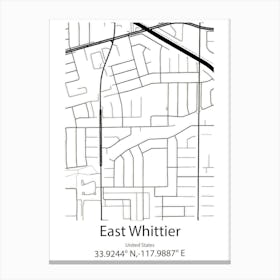 East Whittier,United States Minimalist Map Canvas Print