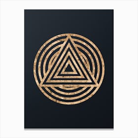 Abstract Geometric Gold Glyph on Dark Teal n.0062 Canvas Print