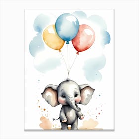 Adorable Chibi Baby Elephant (8) Canvas Print