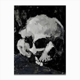 Skull In Black And White Canvas Print